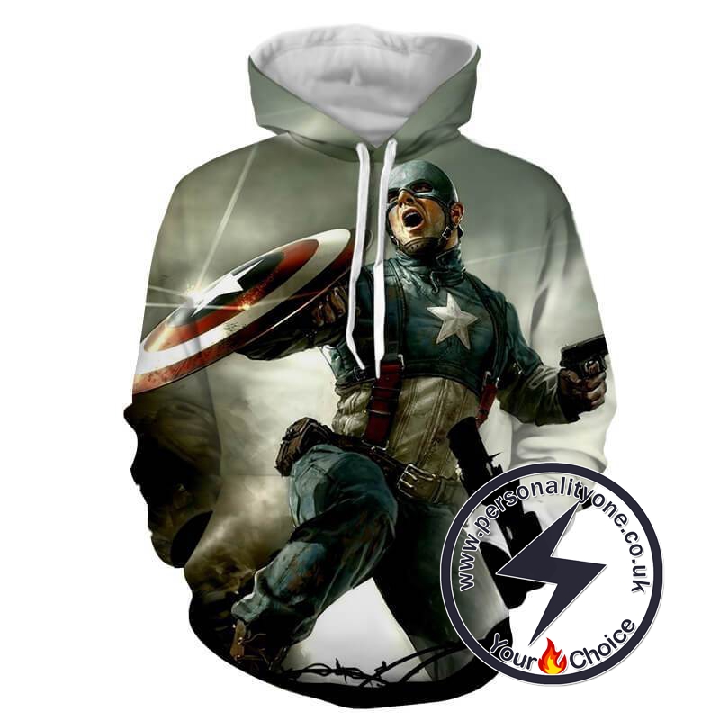 CAPTAIN AMERICA ACTION 3D Hoodies - CAPTAIN AMERICA 3D